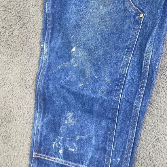 Carhartt Double Knee Jeans 40x30 B07 DNM Logger Carpenter Suspender Buttons Blue - Picture 4 of 11